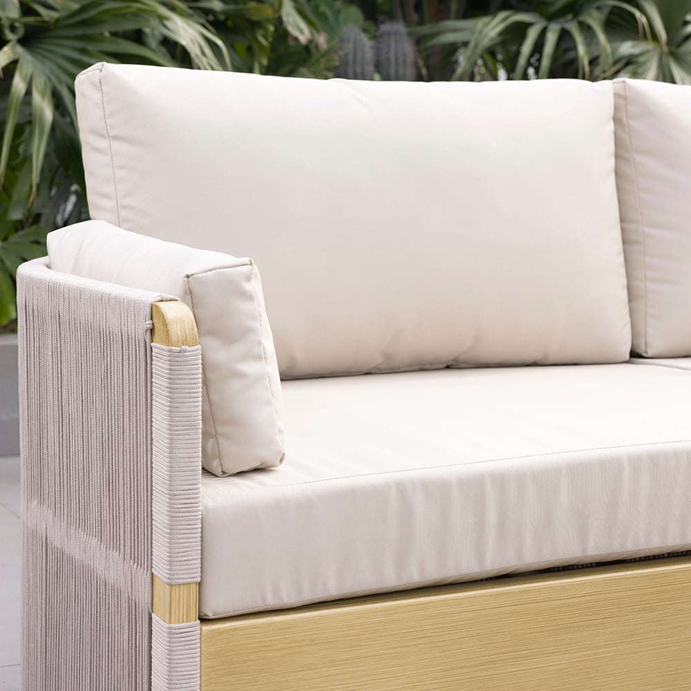 4 Delar Modern Aluminium & Rep Utomhus Svängsoffa Set Khaki