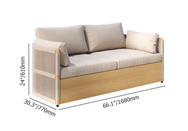 4 Delar Modern Aluminium & Rep Utomhus Svängsoffa Set Khaki