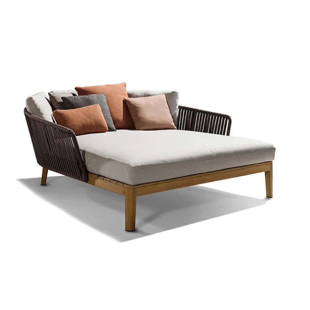 Modern Stil Rattan Utomhus Dagsäng Med Kuddar och Kudde