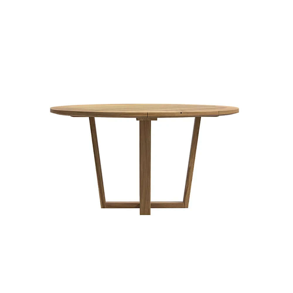 7 Delars Teak Utomhusmatset Runt Matbord Med 6 Stolar Naturlig