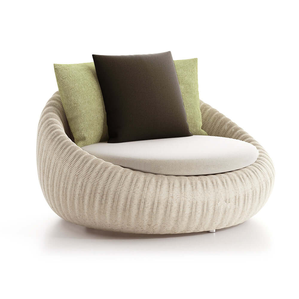 4 Delar Aluminium & Rattan Utomhussoffset med Glasbord i Vitt