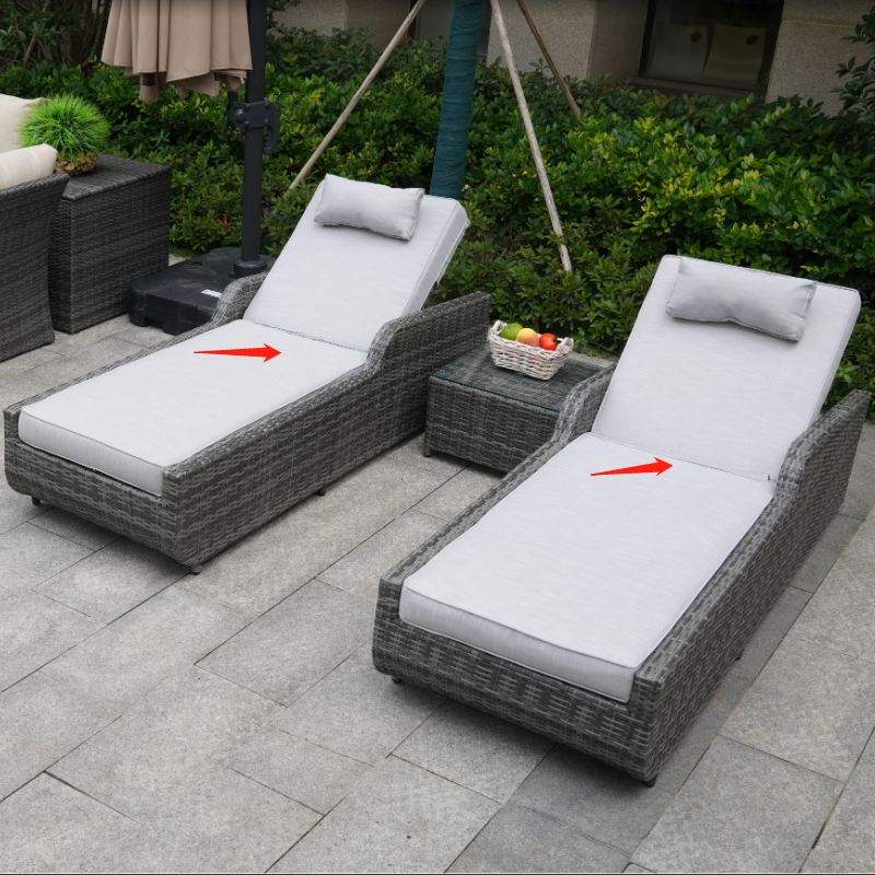 Direct Wicker Gray Cushions for Outdoor Chaise Lounge PAL-1127B