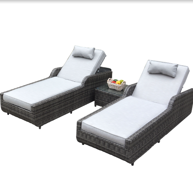 Direct Wicker Gray Cushions for Outdoor Chaise Lounge PAL-1127B