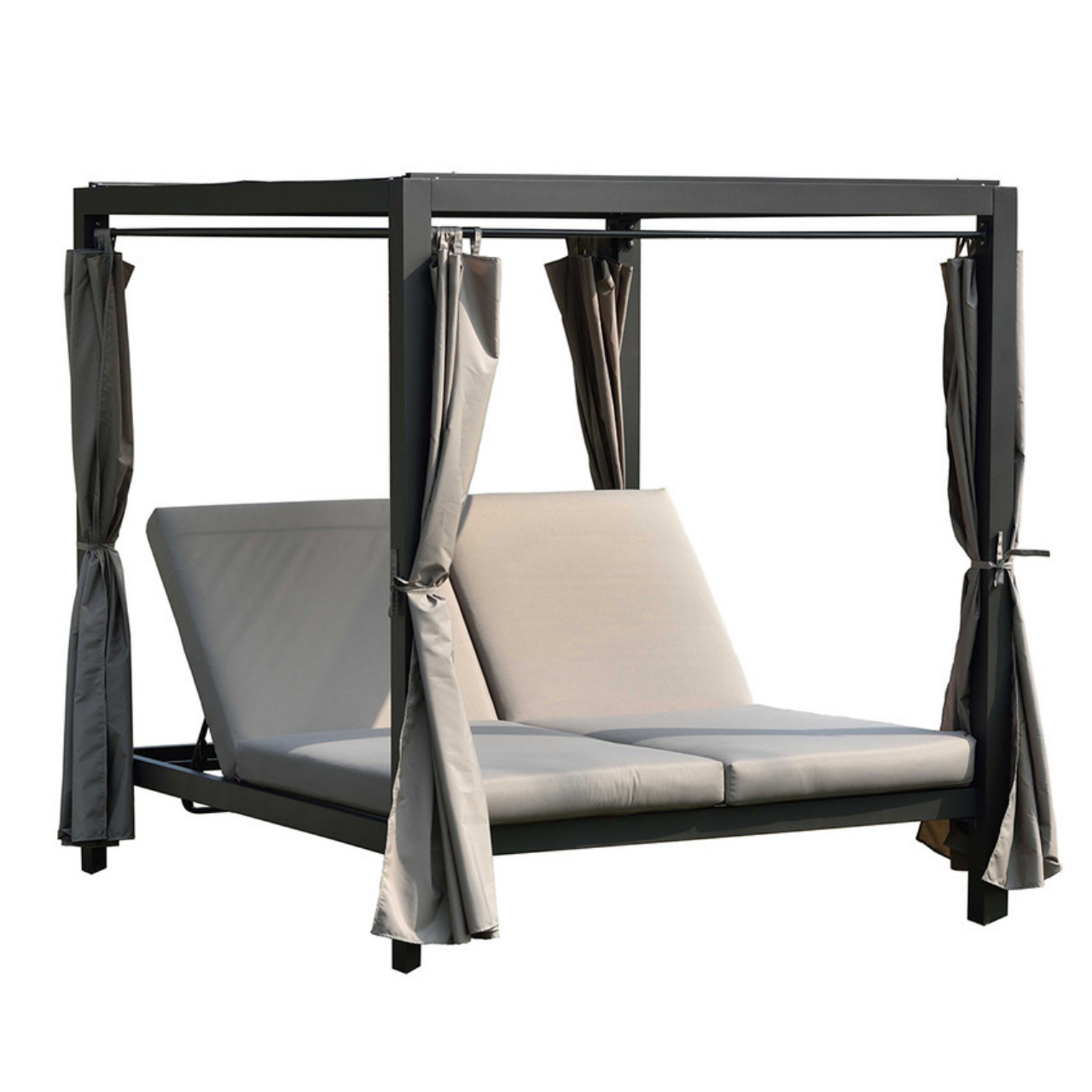 Direct Wicker 2-Person Outdoor Patio Sunbed Daybed (PAL-1129B)