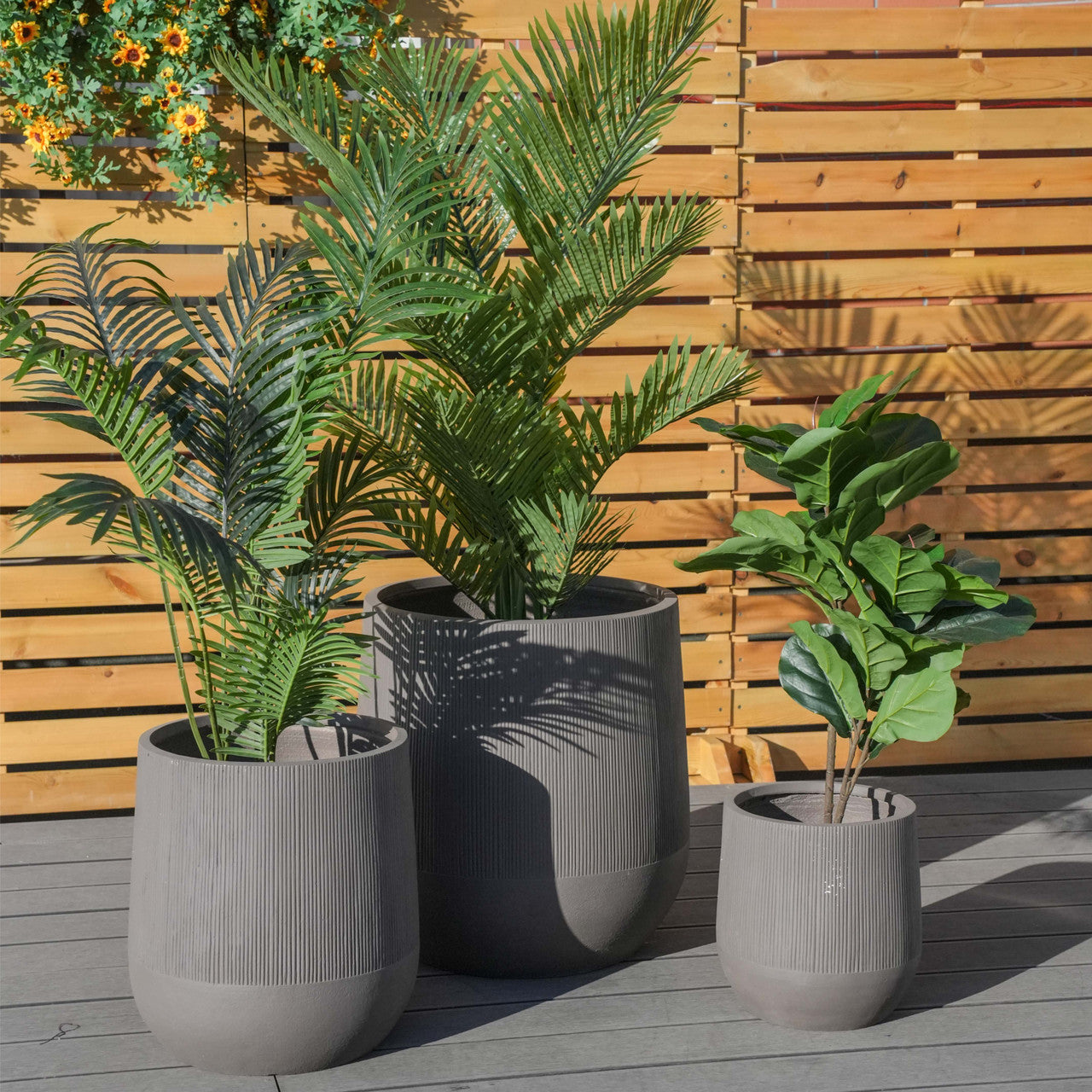 Oregelbunden Form Tre Kombinations Terrakotta Färg Blumentopf
