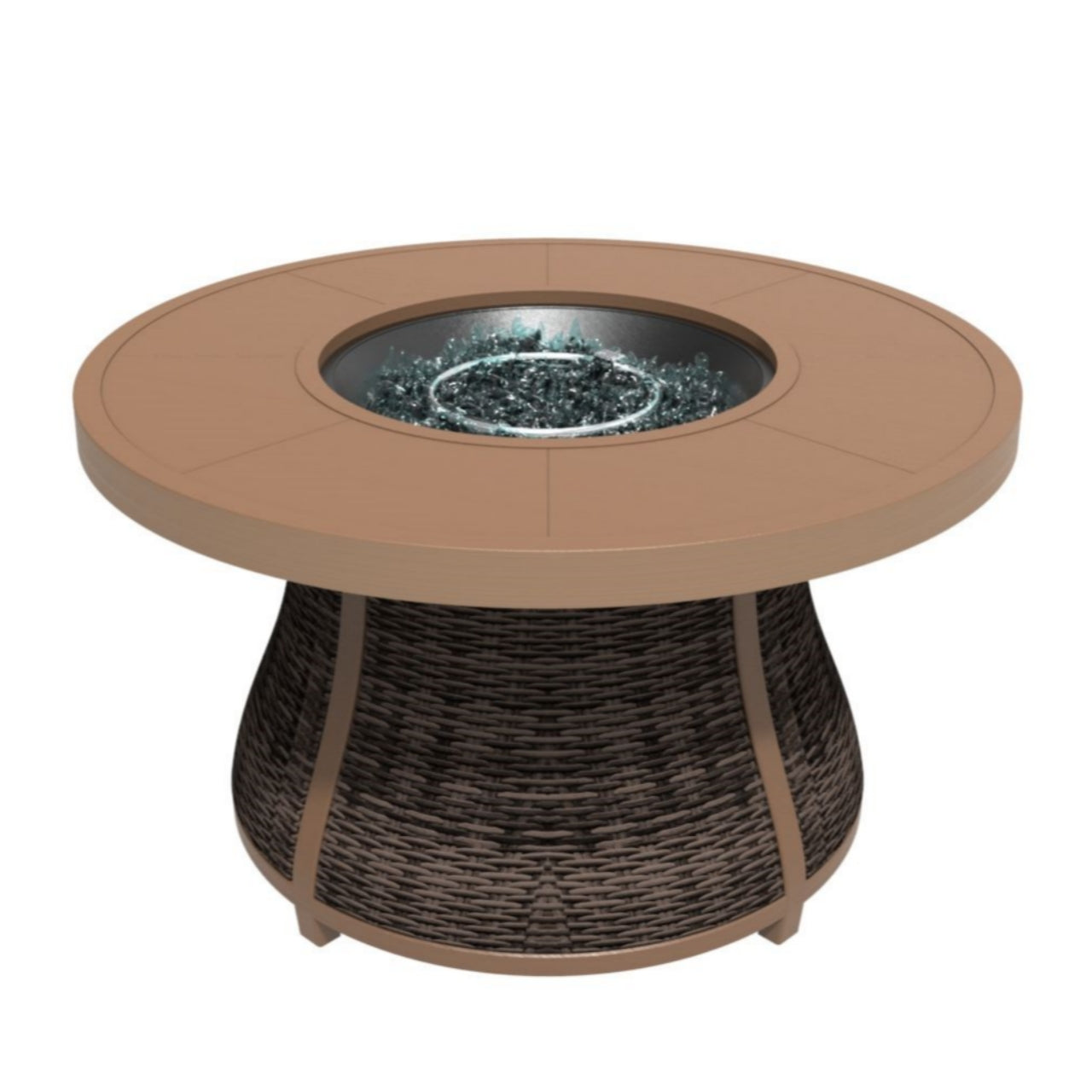 Direct Wicker Aluminium Rund Propan Eldstad Bord Med Dold Tank