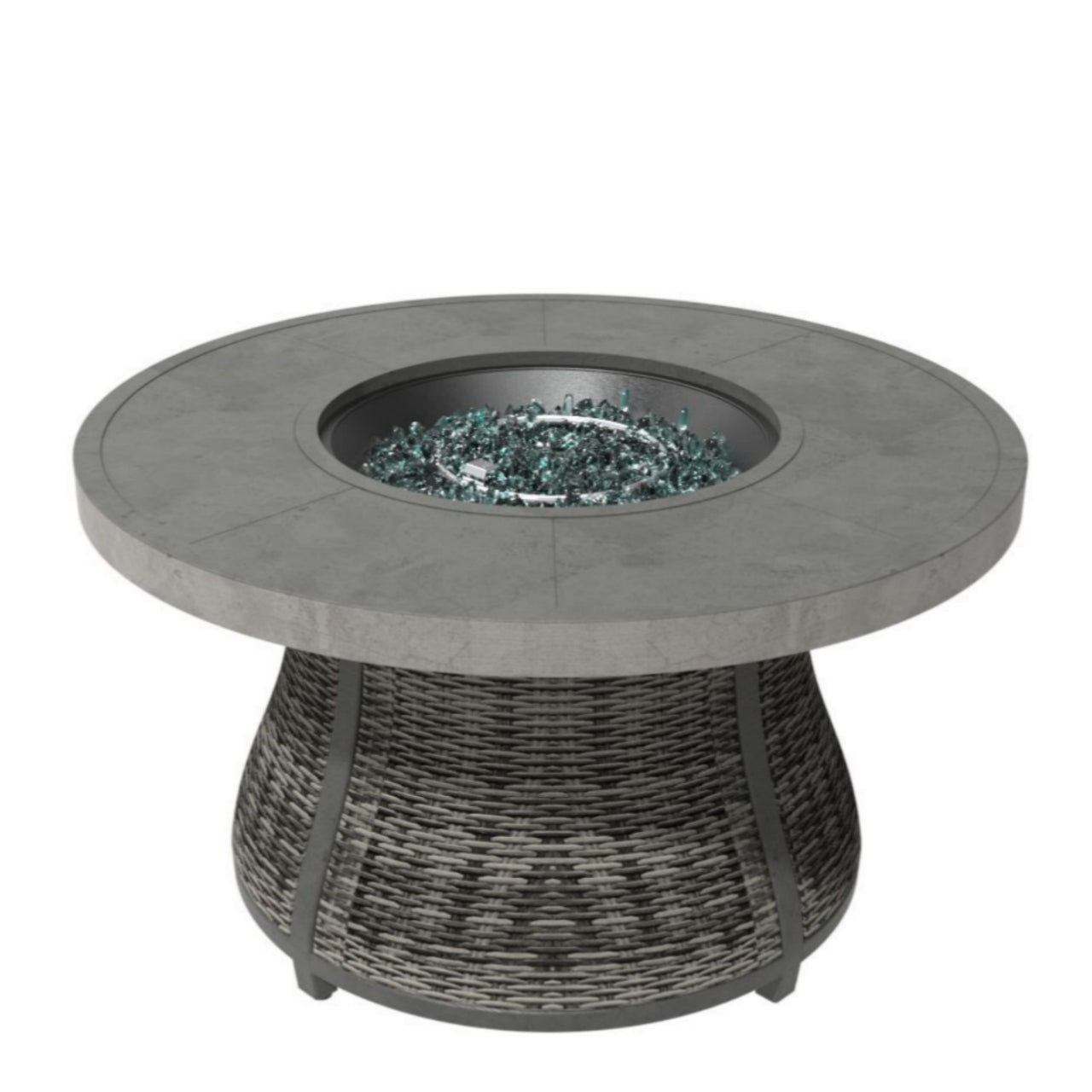 Direct Wicker Aluminium Rund Propan Eldstad Bord Med Dold Tank