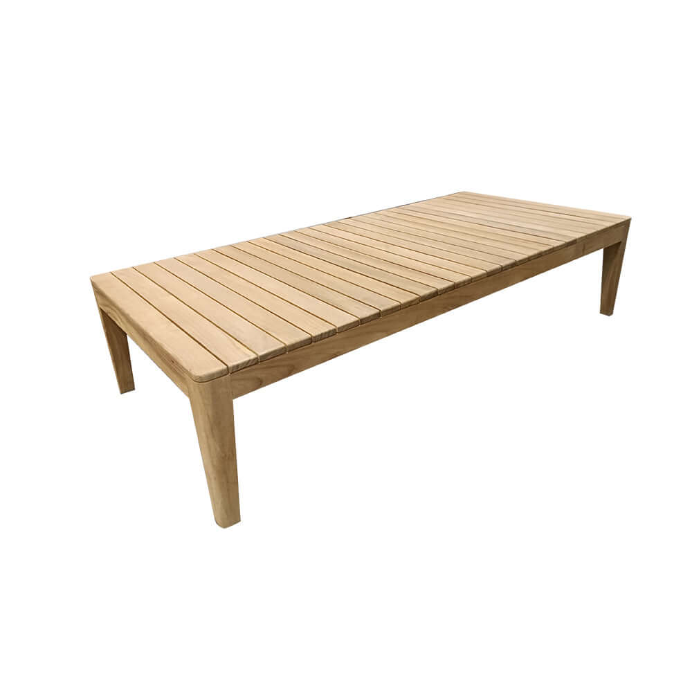 4 Delar Teakträd & Aluminium Utomhussoffgrupp Med Kaffebord Och Kudde I Naturlig