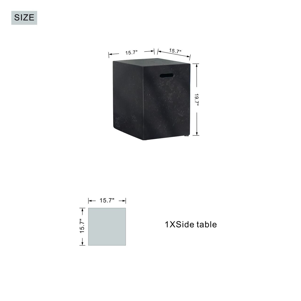 Direct Wicker A Set of Rectangular Cement Firepit Table with Gas Cylinder Cover PAG-24913