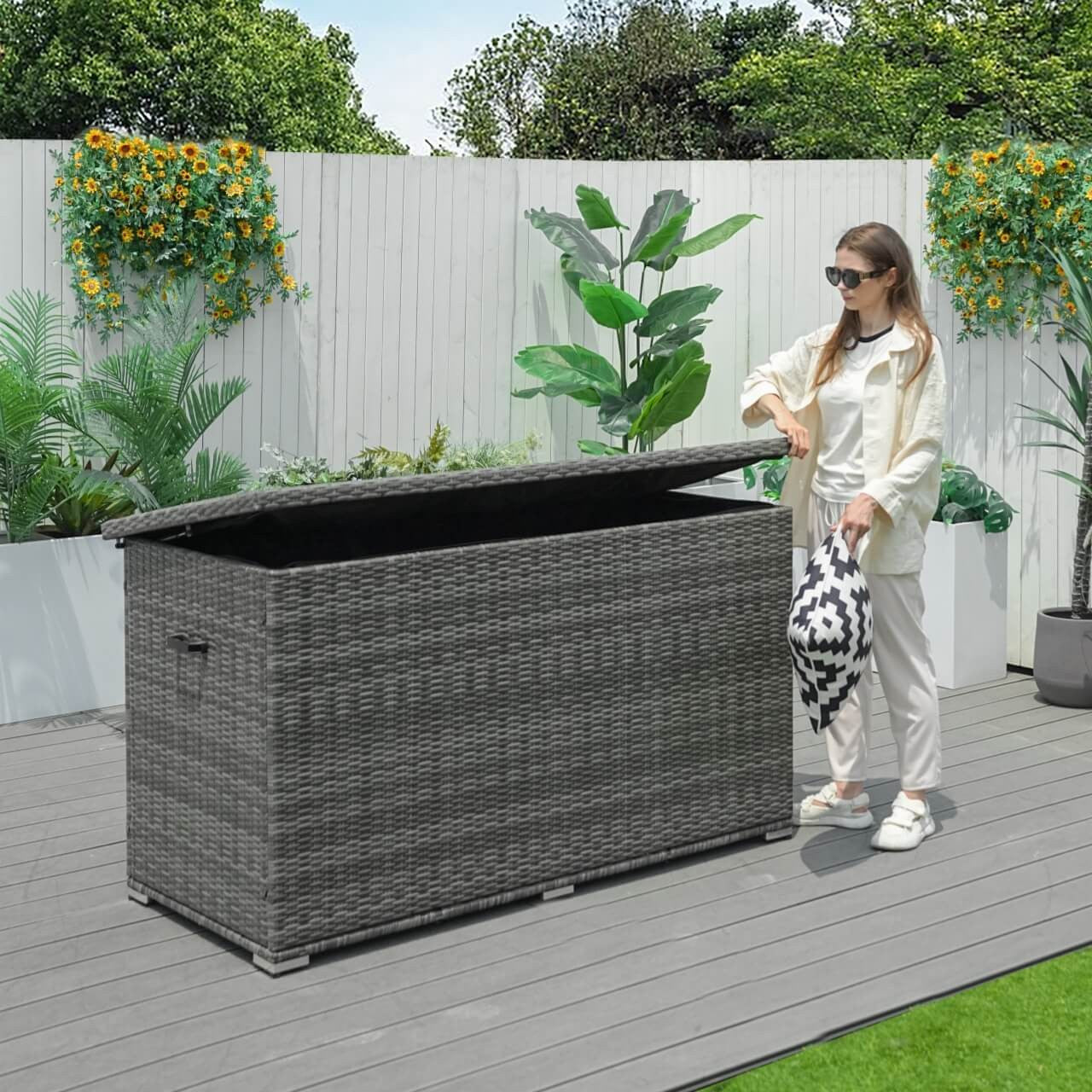 Utomhus Wicker Förvaringsbox (PA-3256B) för Trädgård