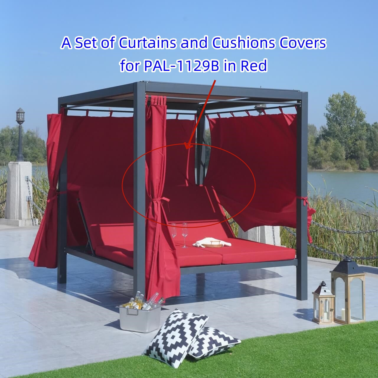 Direct Wicker 2-Person Outdoor Patio Sunbed Daybed (PAL-1129B)