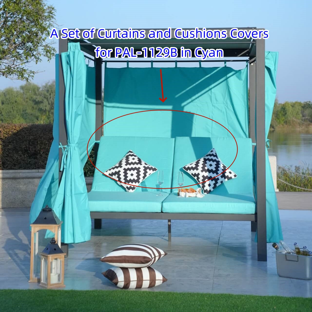 Direct Wicker 2-Person Outdoor Patio Sunbed Daybed (PAL-1129B)