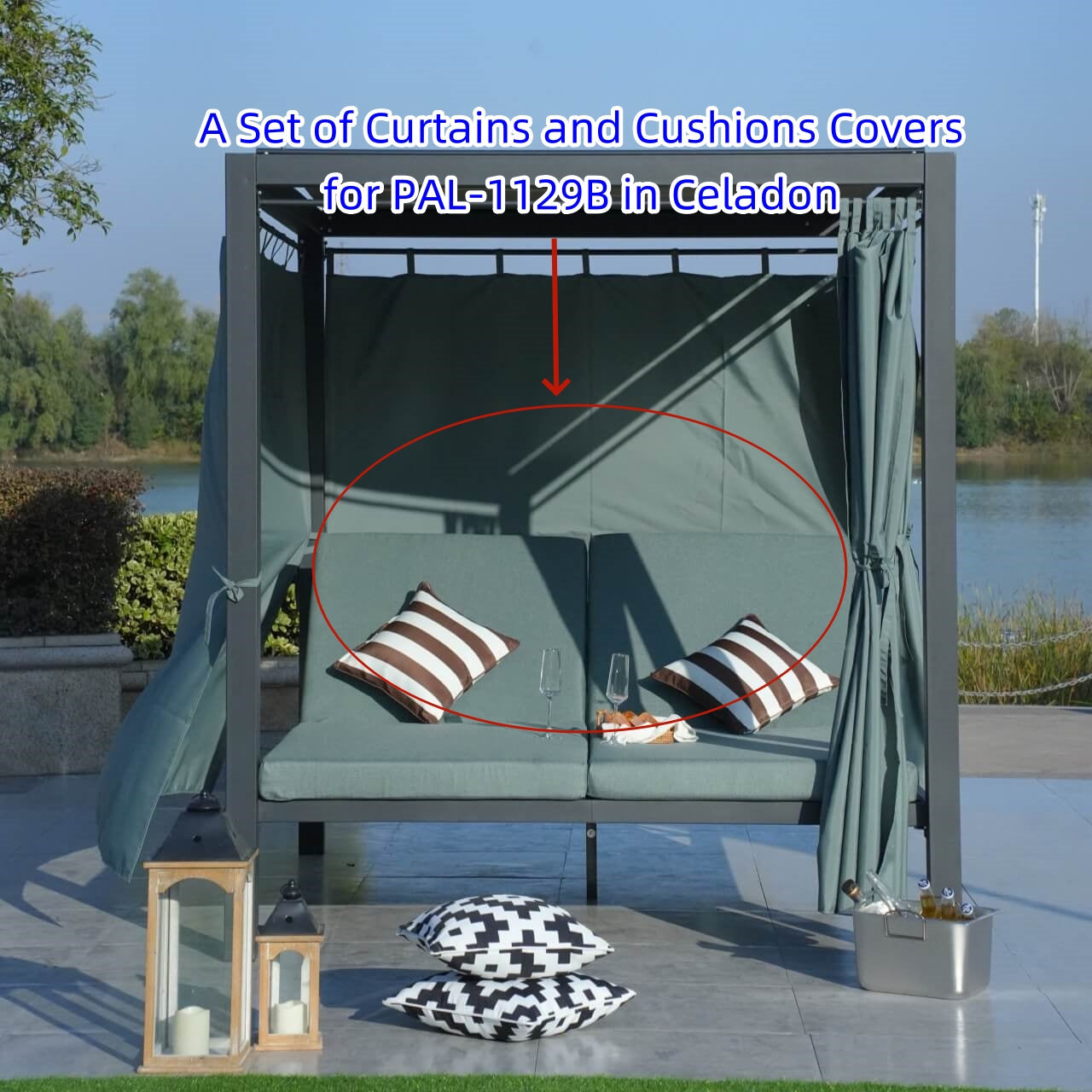 Direct Wicker 2-Person Outdoor Patio Sunbed Daybed (PAL-1129B)