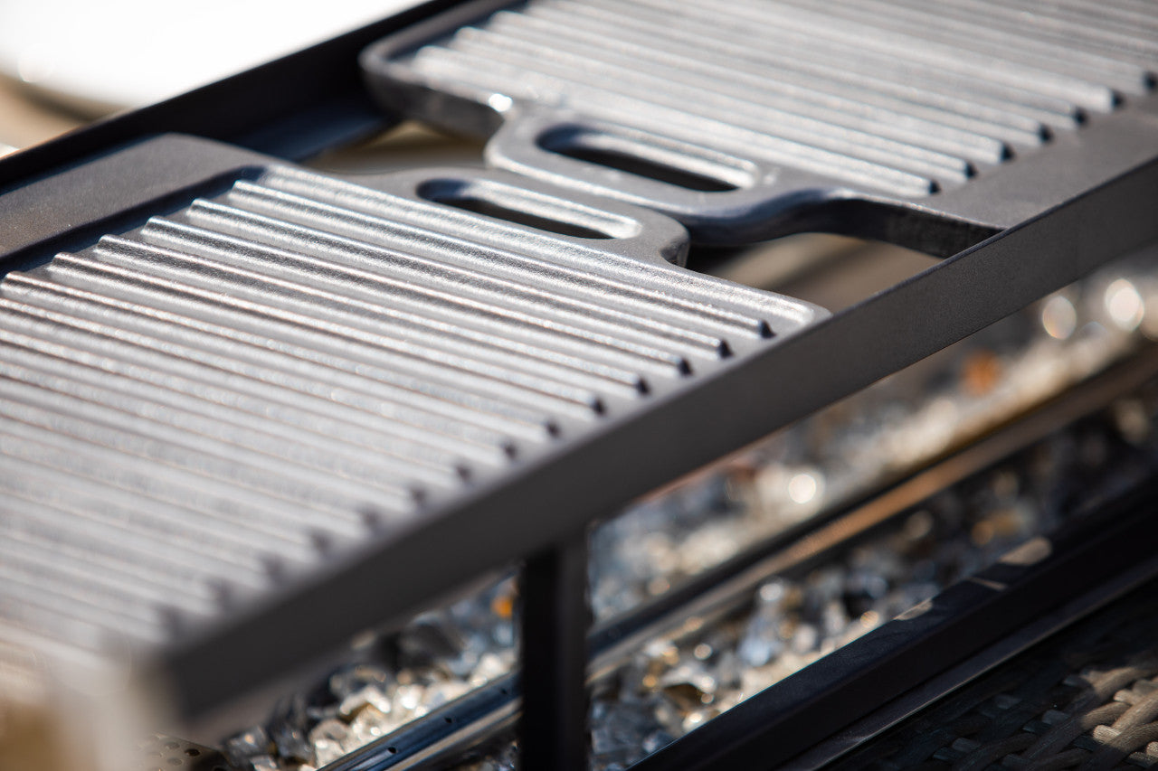 Direkt Wicker Två BBQ Tallrikar För Gas Eld Rektangulär Bord