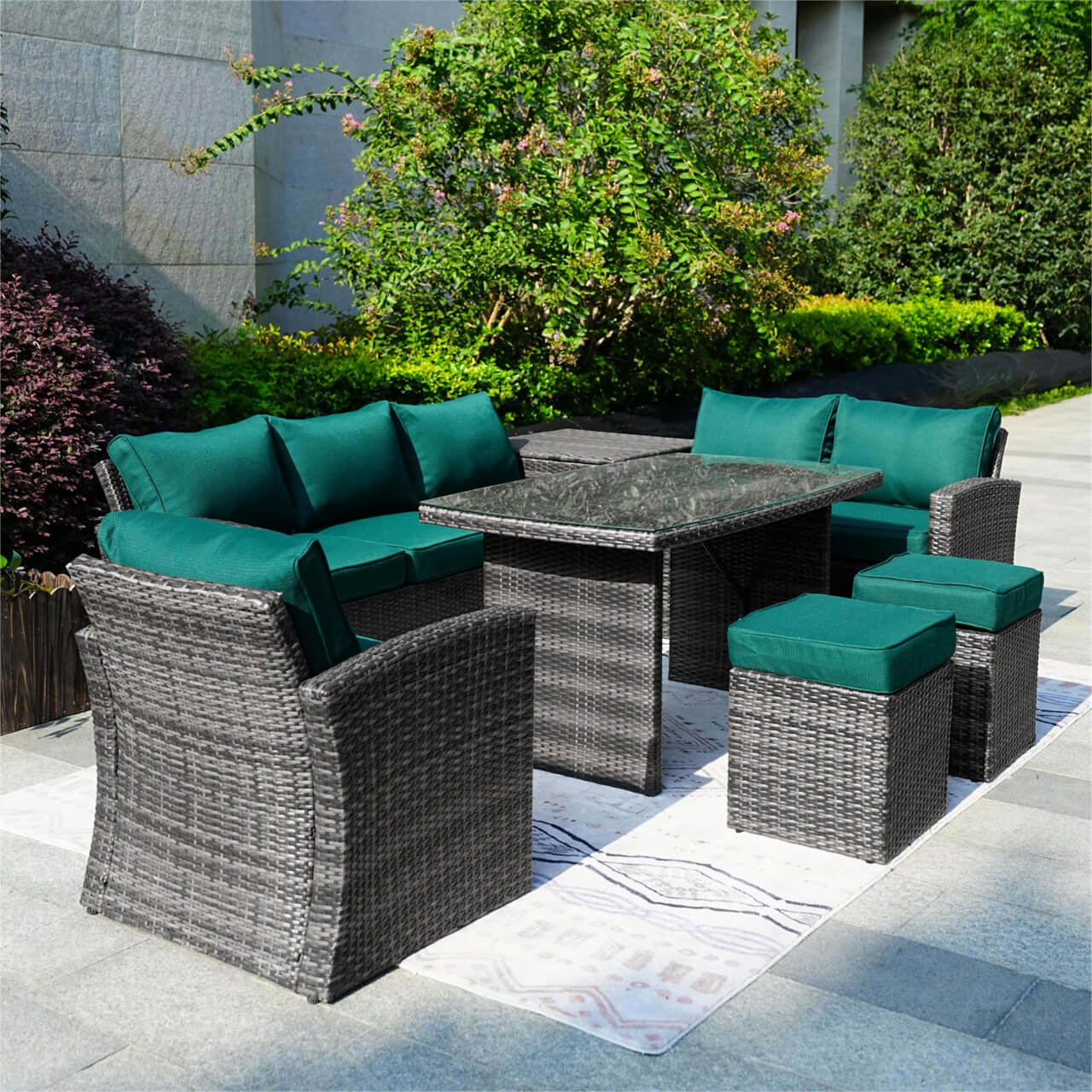 Santiago 7-Pieces Ute Konversationsset (PAS-1403B) För Utomhusbruk