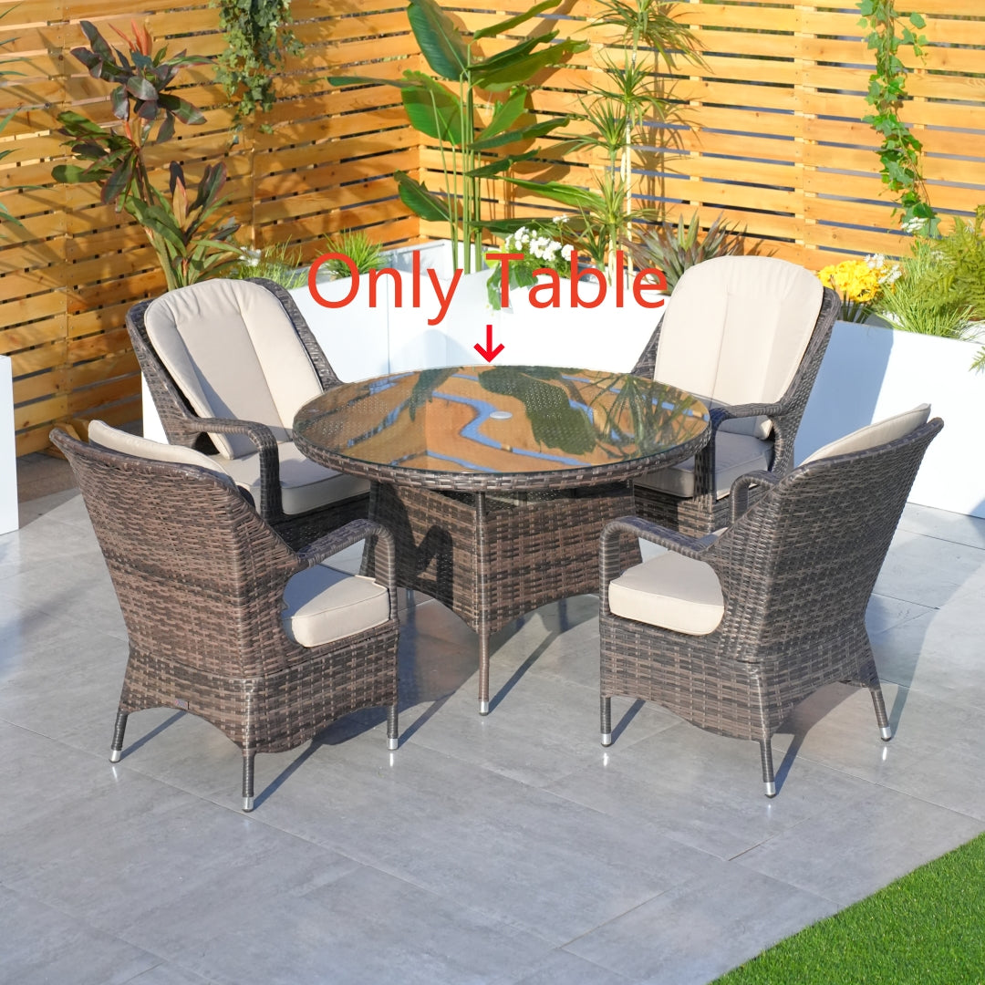 4-Sits Rund Utomhus Matbord (PAD-1709-Table) för Trädgård