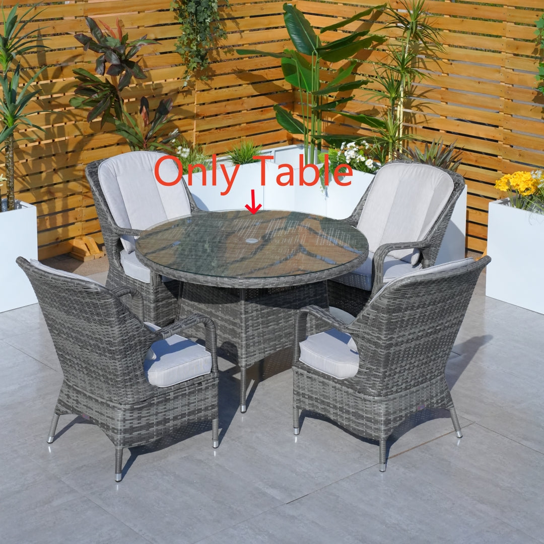 4-Sits Rund Utomhus Matbord (PAD-1709-Table) för Trädgård
