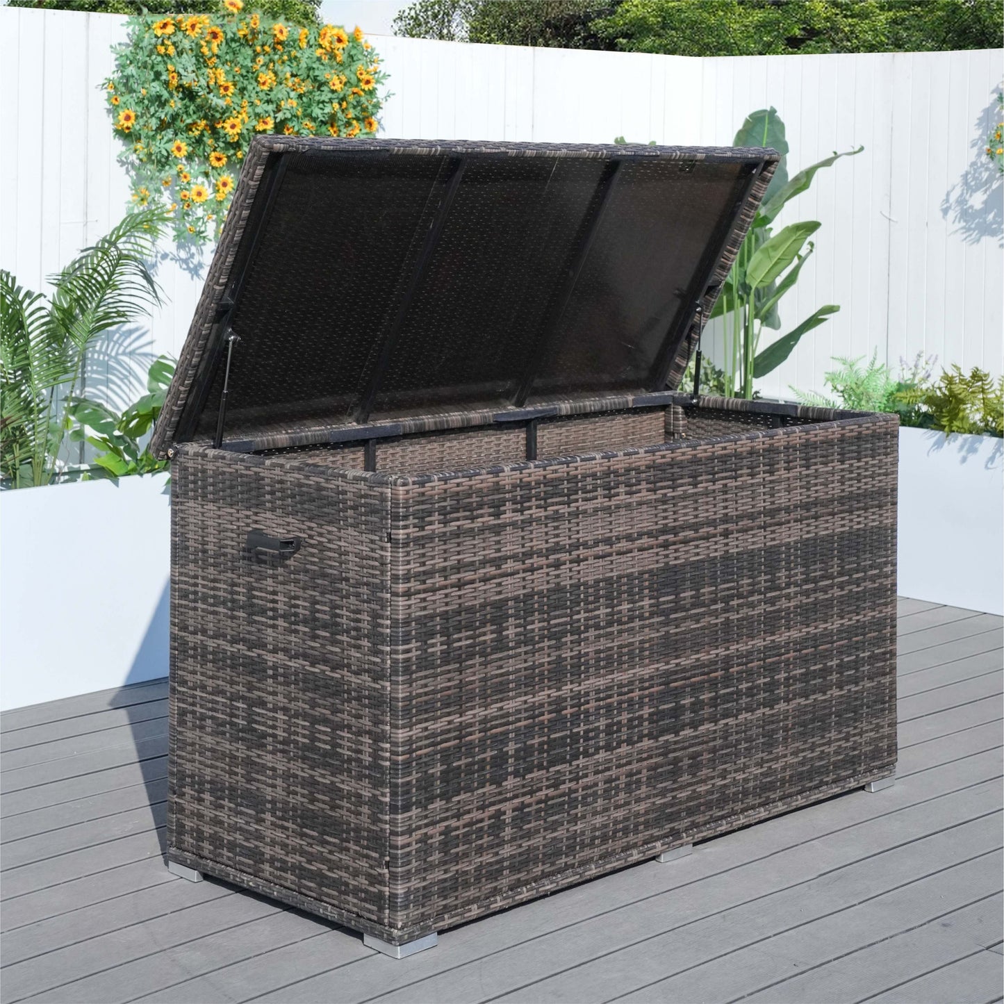 Direct Wicker Sturdy Iron-Framed Wicker Förvaringslåda Brown