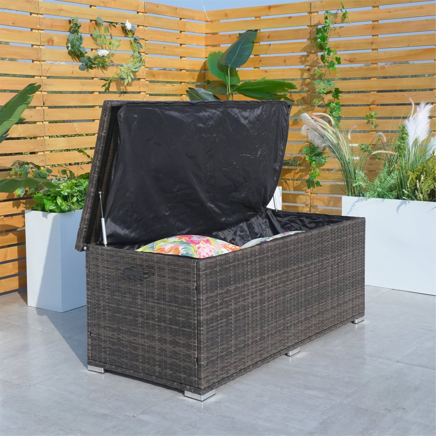 Direct Wicker Sturdy Iron-Framed Wicker Förvaringslåda Brown