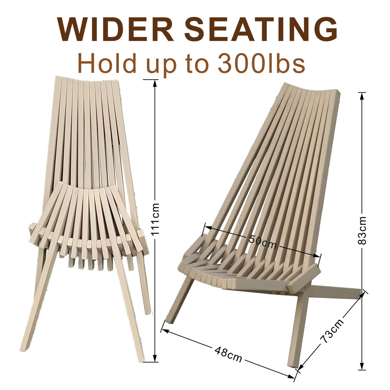 Direct Wicker Acacia folding chair Portable outdoor lounge chair