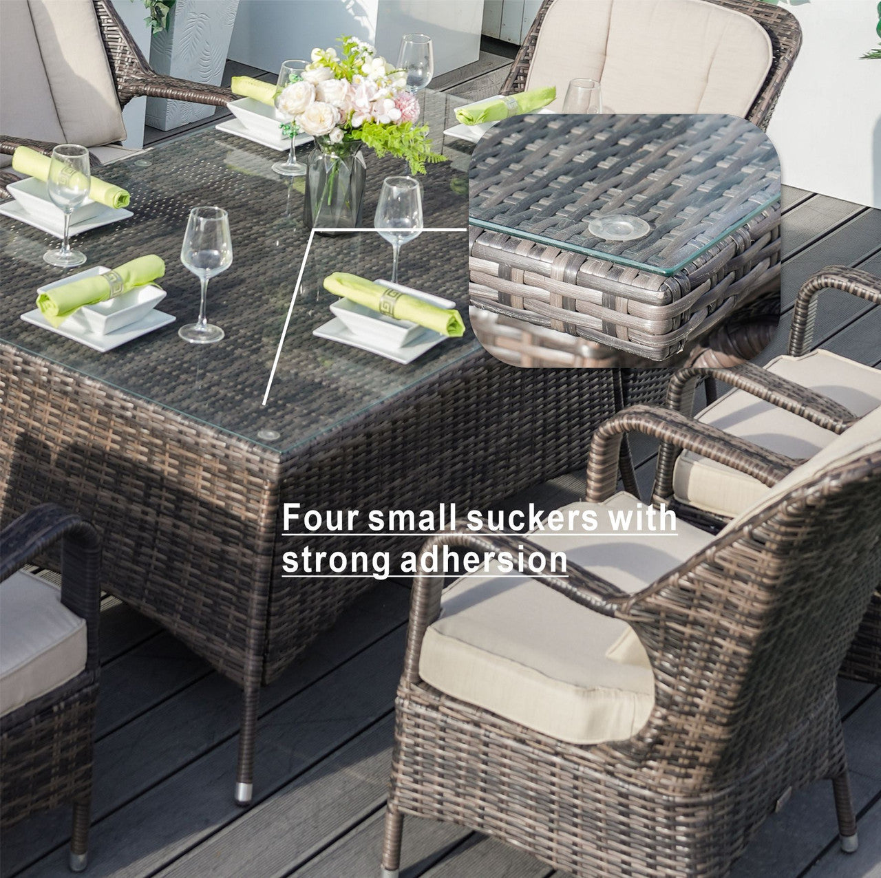 Parma 6-Sits Utomhus Matgrupp - Rektangulärt Bord PAD-1712
