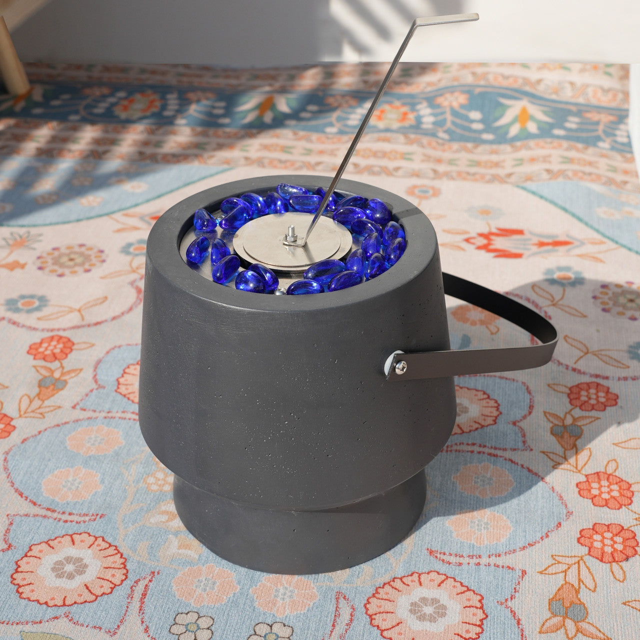 Bärbar Bordstablett Citronellolja Lampa Med Glaspärldekor