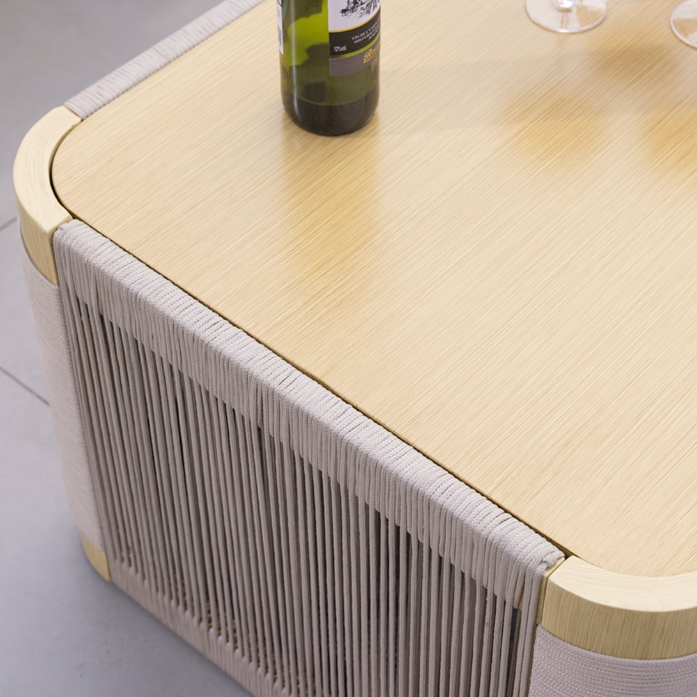 4 Delar Modern Aluminium & Rep Utomhus Svängsoffa Set Khaki