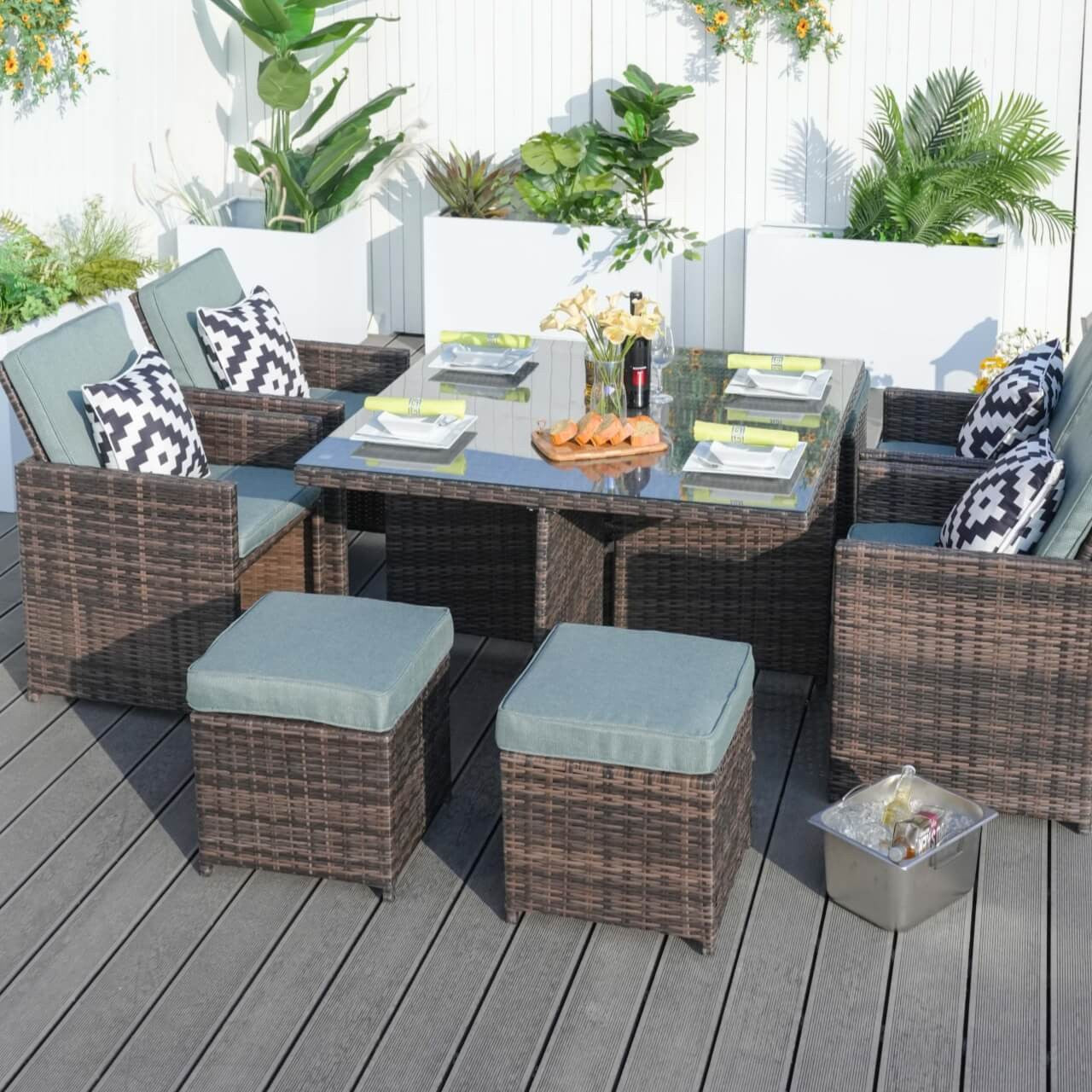 Direkt Wicker Kuddöverdrag För Patioset PAD-3233B-Cover