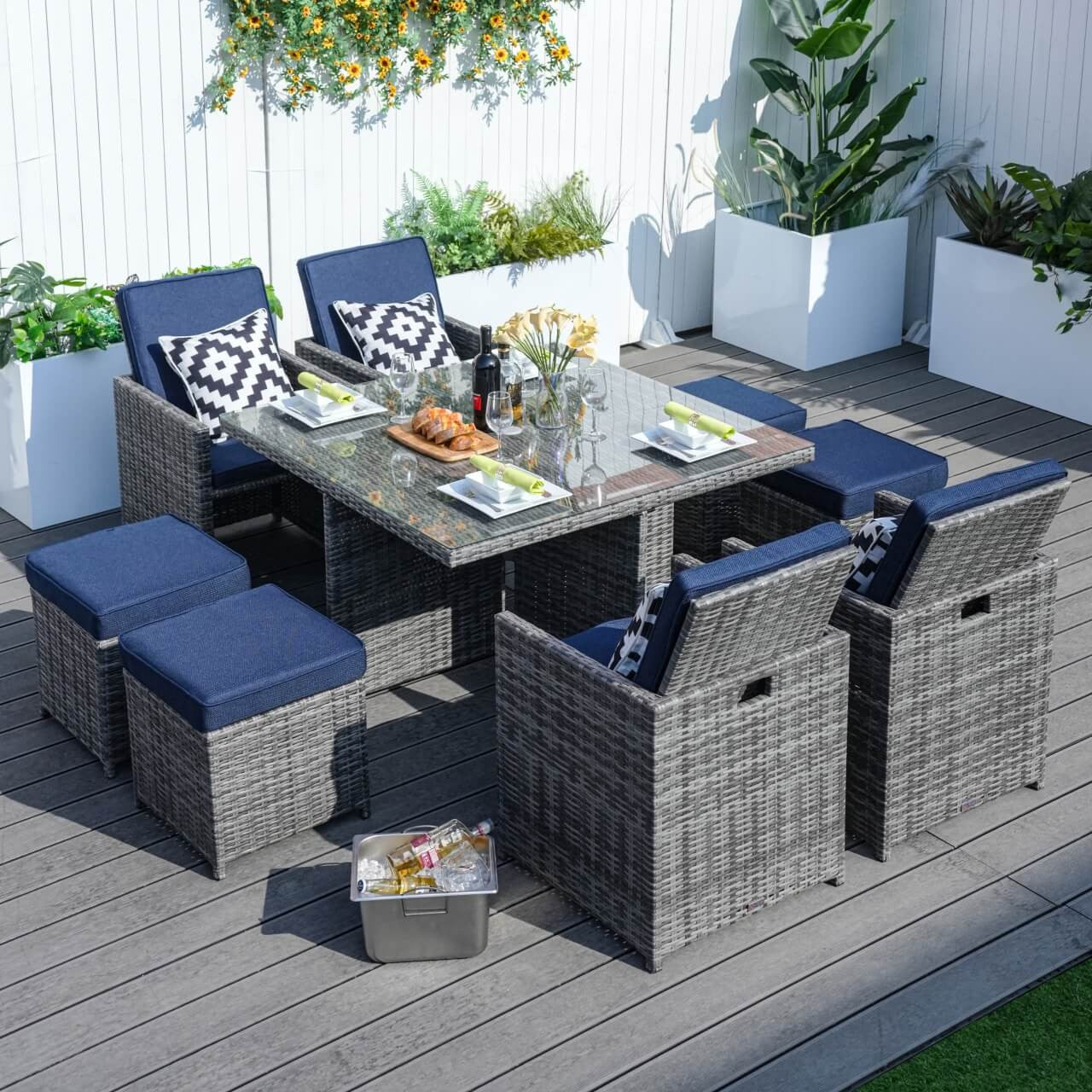 Direkt Wicker Kuddöverdrag För Patioset PAD-3233B-Cover