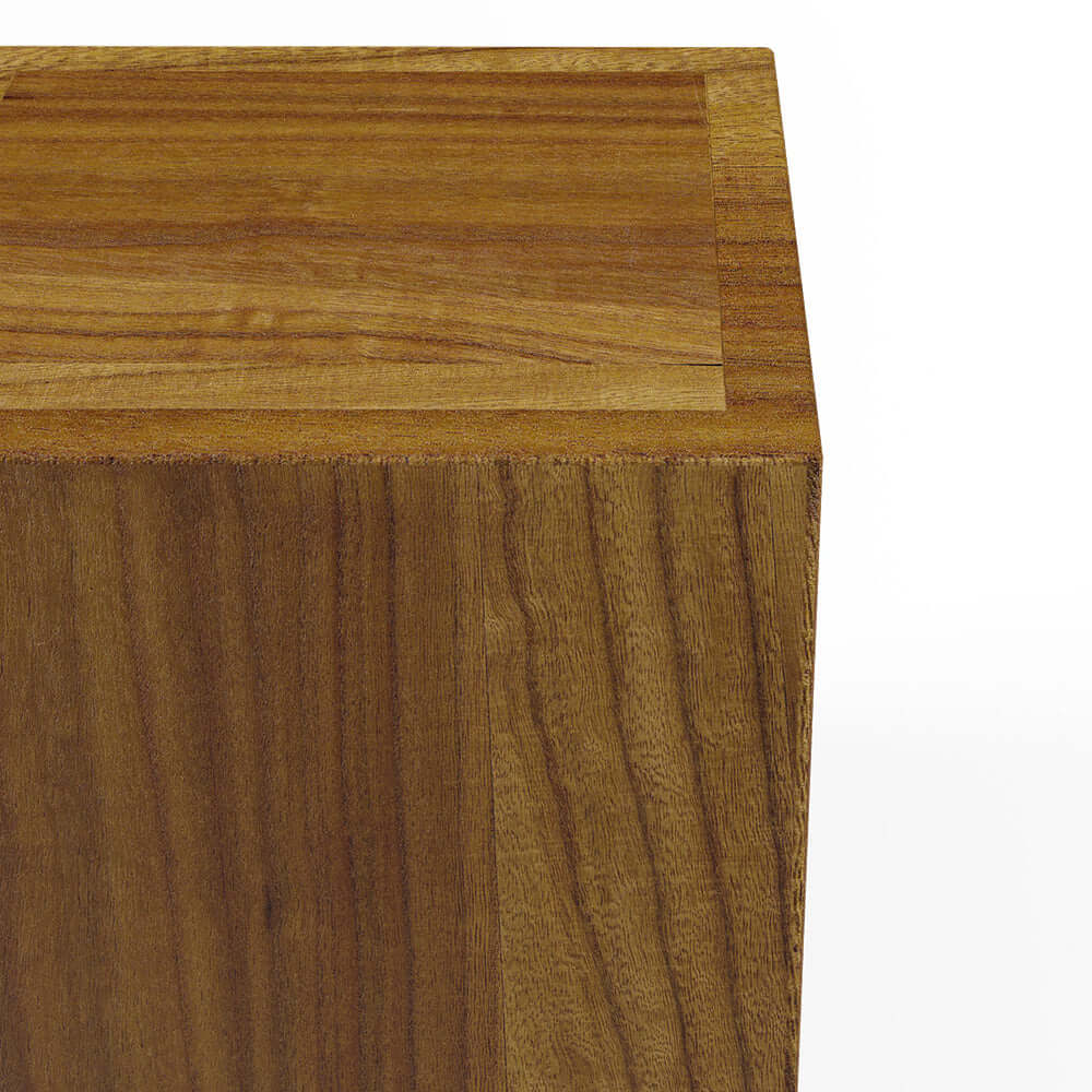 2 Delar Modern Rund & Rektangulär Teakträ Utomhus Kaffebord Set i Naturlig