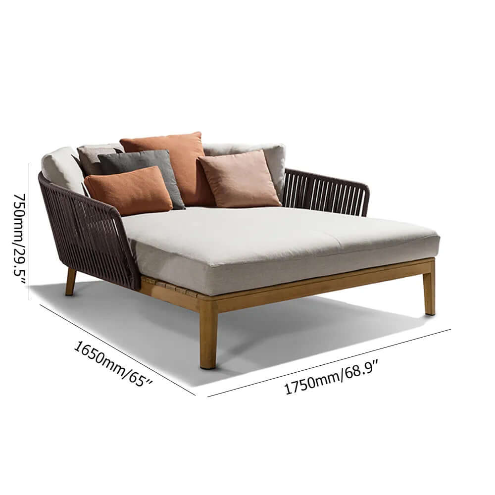 Modern Stil Rattan Utomhus Dagsäng Med Kuddar och Kudde