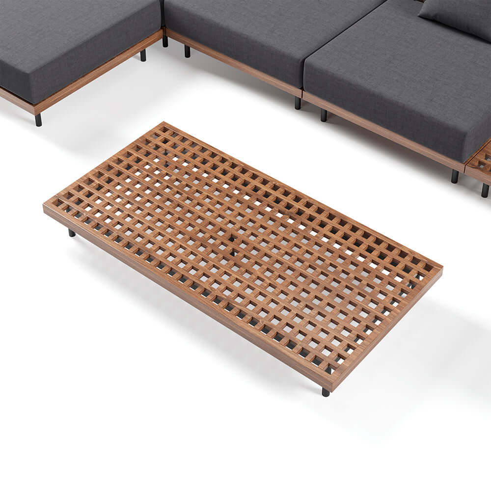 37,4 Tum Bred Modern Aluminium Och Rattan Utesoffa Med Kudde