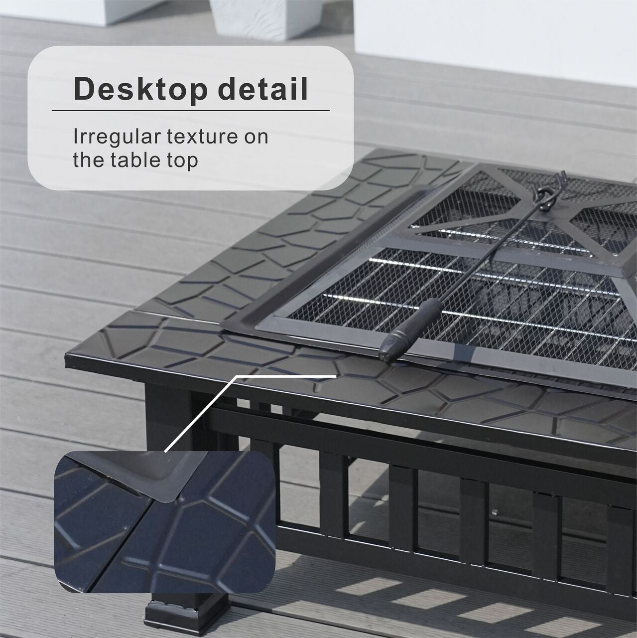 Direct Wicker Bärbar Detachabel Eldbassäng Utomhus Grill