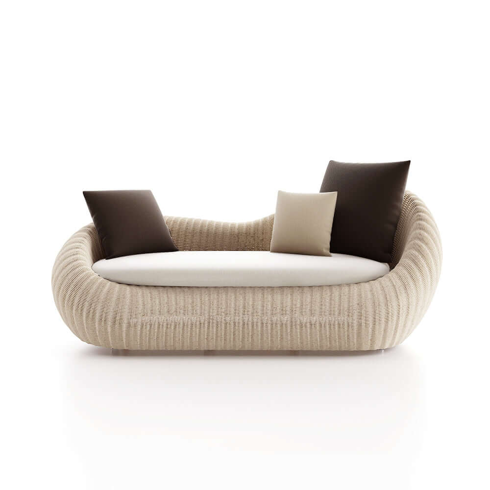 4 Delar Aluminium & Rattan Utomhussoffset med Glasbord i Vitt