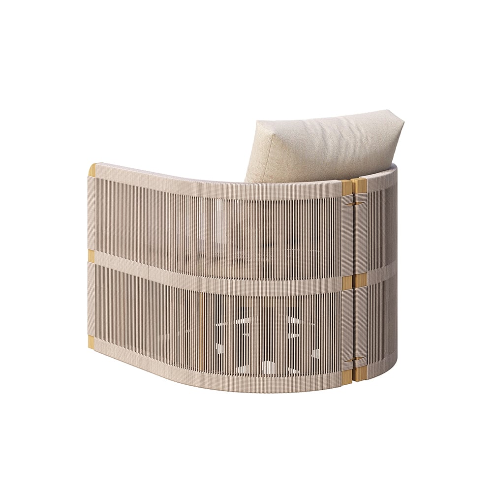 4 Delar Modern Aluminium & Rep Utomhus Svängsoffa Set Khaki