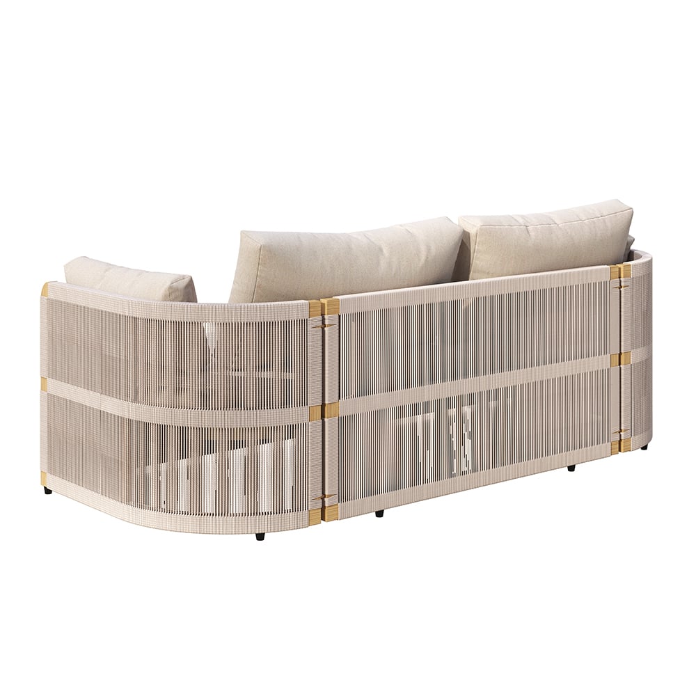 4 Delar Modern Aluminium & Rep Utomhus Svängsoffa Set Khaki