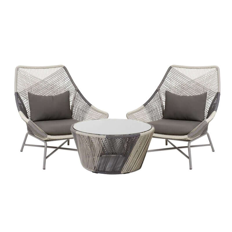 Utomhus PE Rattan Patio Stol med Kudde Set av 2