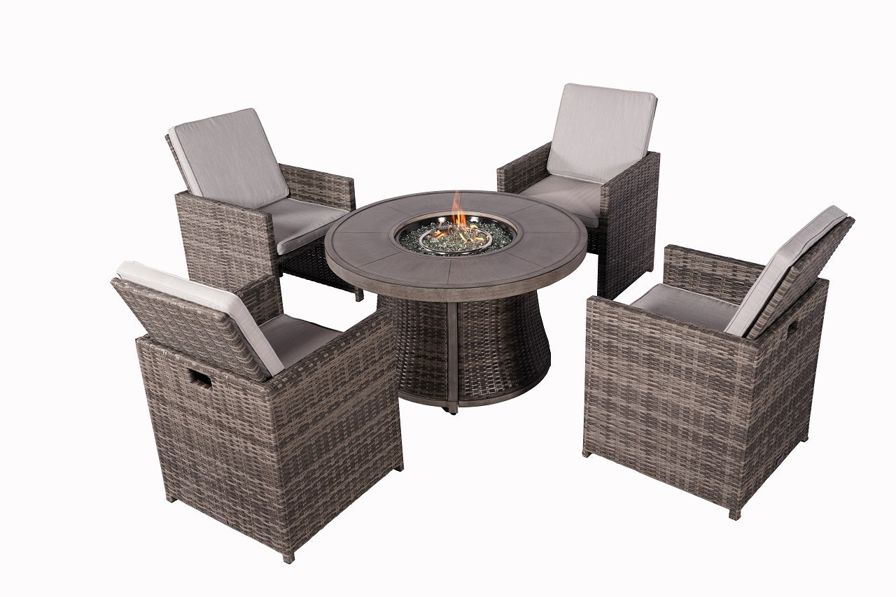 Parma 4-Sits Utomhus Eldstad Set Rund Eldbord G3R521E-GR