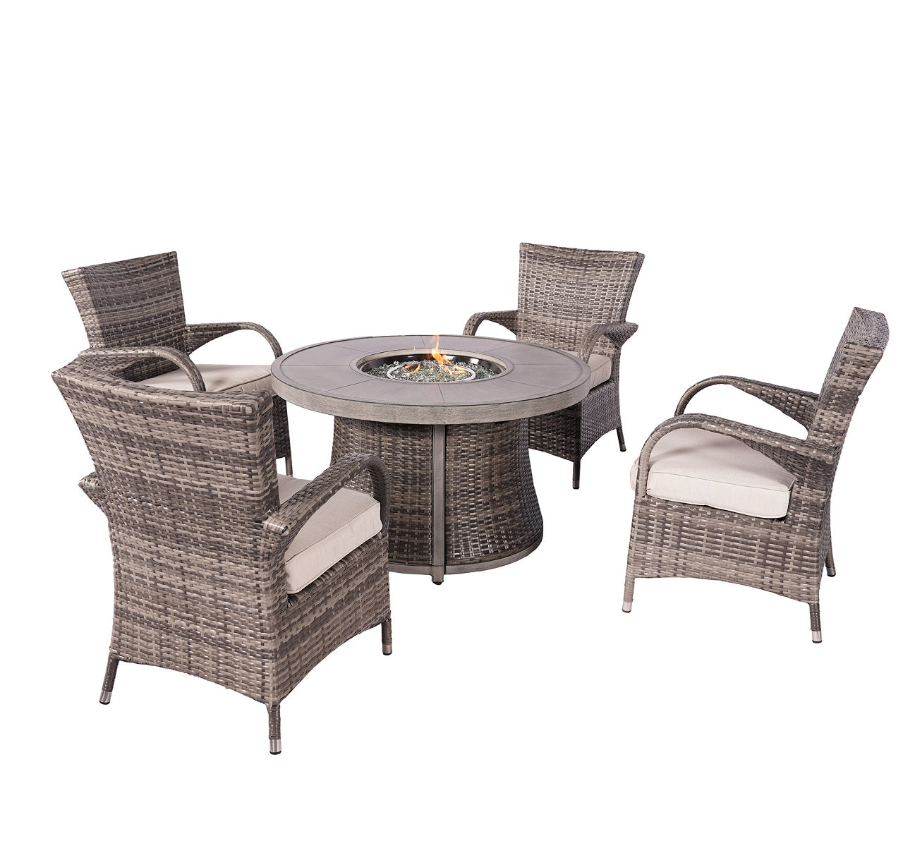 Parma 4-Sits Utomhus Eldstad Set Rund Eldbord G3R521E-GR