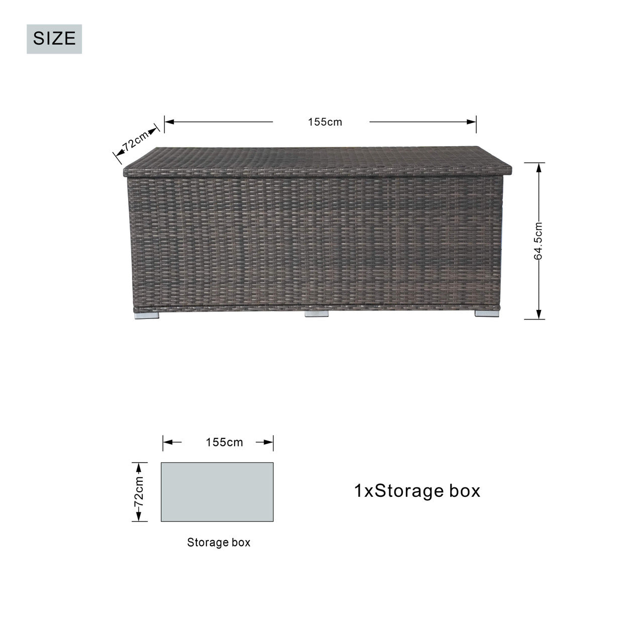 Direkt Wicker Medium Iron Rattan Förvaringsbox - Stilren och Hållbar Förvaringslösning PA-3256M