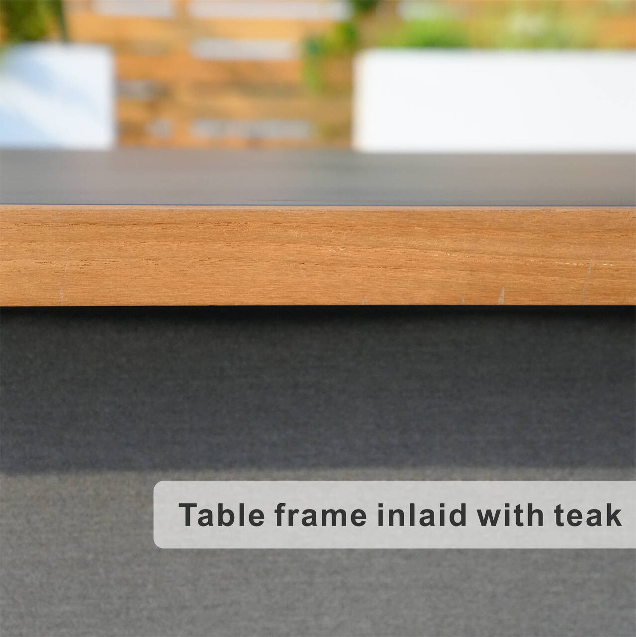 Direct Wicker Högkvalitativ Lackad Teak Inlagd Eldstad Bord