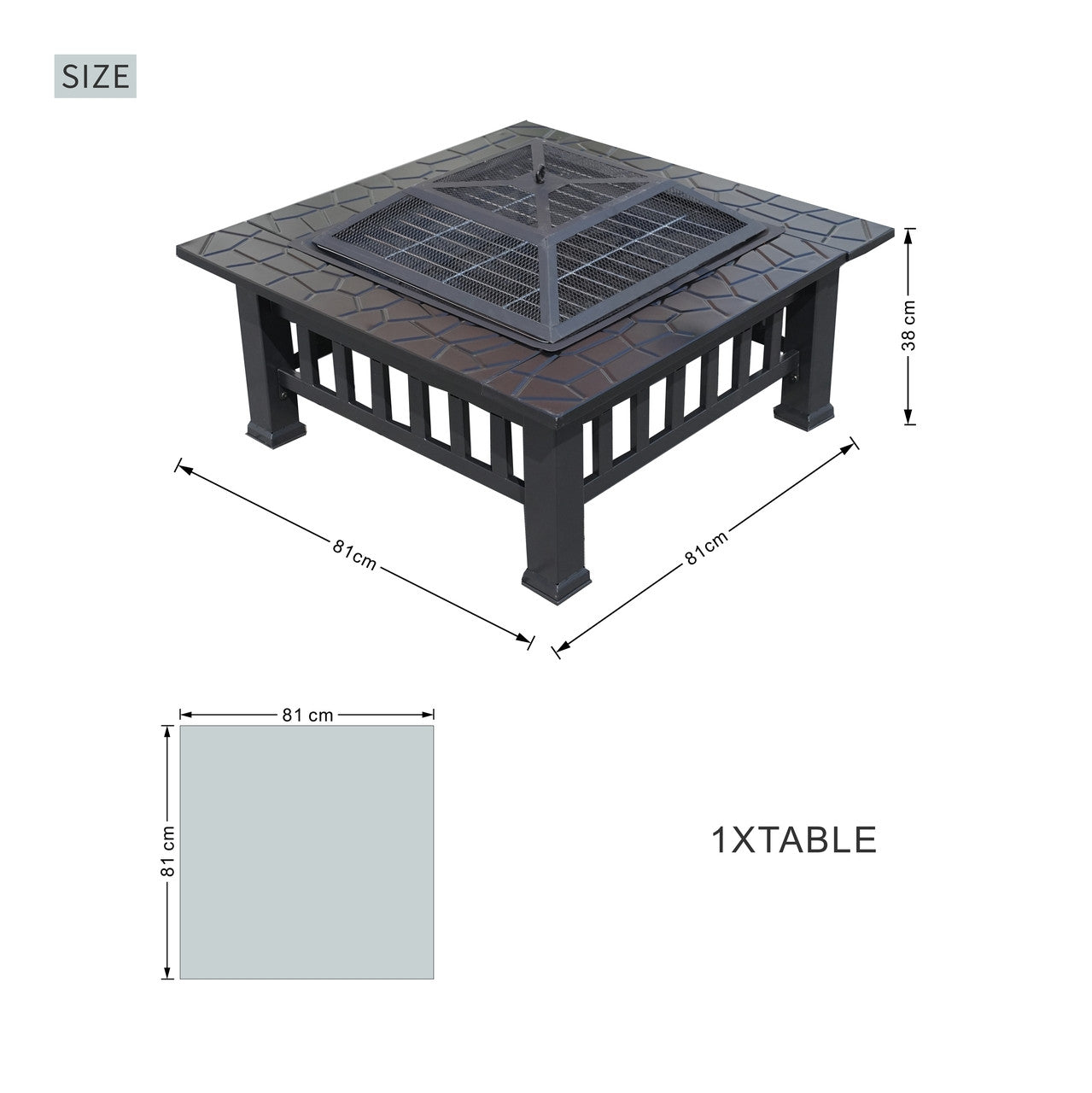 Direct Wicker Bärbar Detachabel Eldbassäng Utomhus Grill