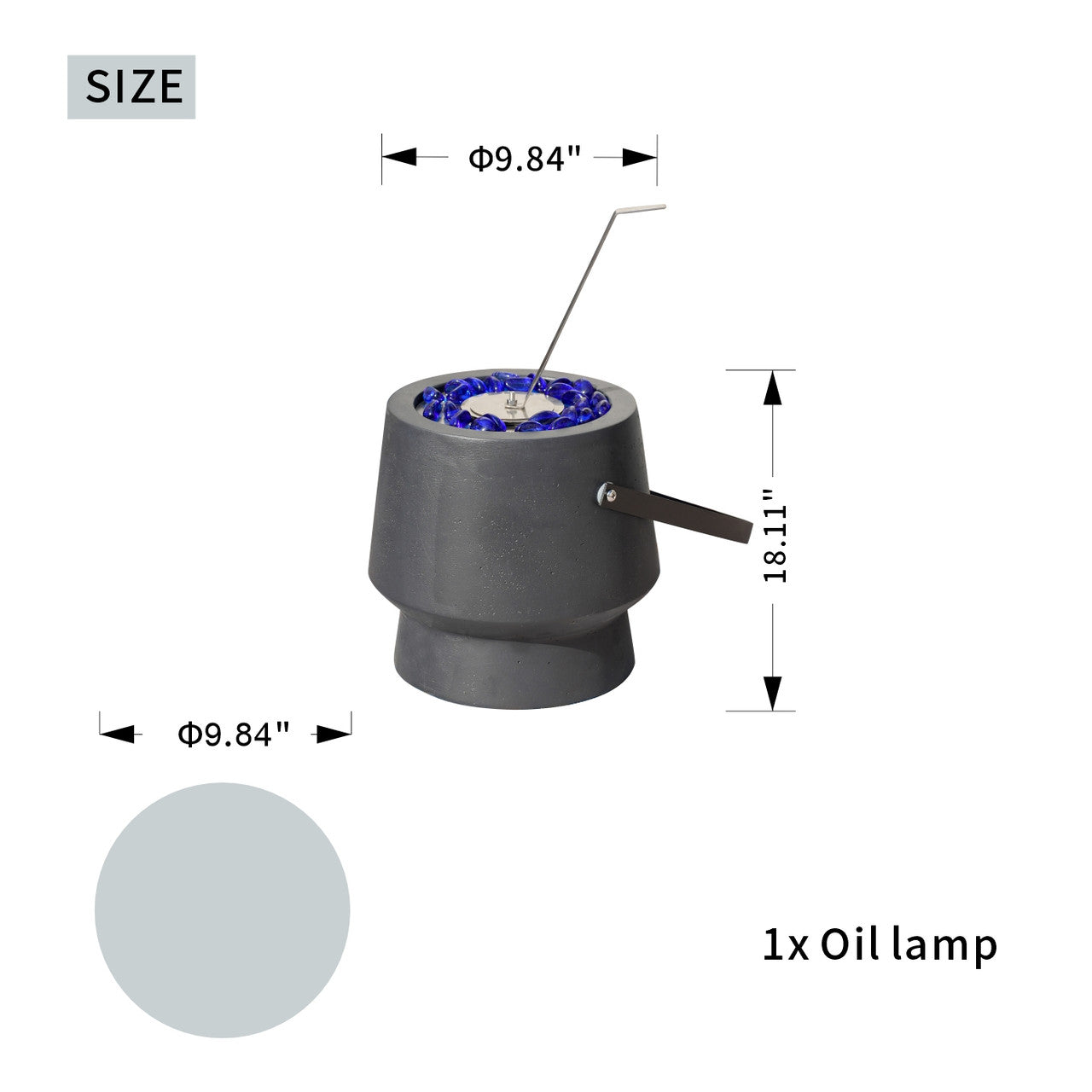 Bärbar Bordstablett Citronellolja Lampa Med Glaspärldekor