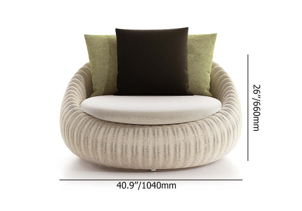 4 Delar Aluminium & Rattan Utomhussoffset med Glasbord i Vitt