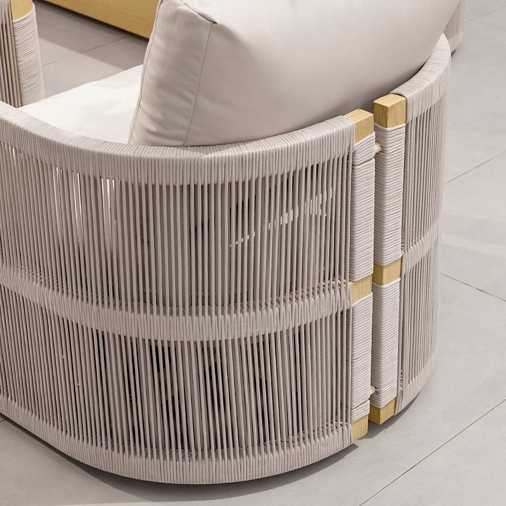 4 Delar Modern Aluminium & Rep Utomhus Svängsoffa Set Khaki