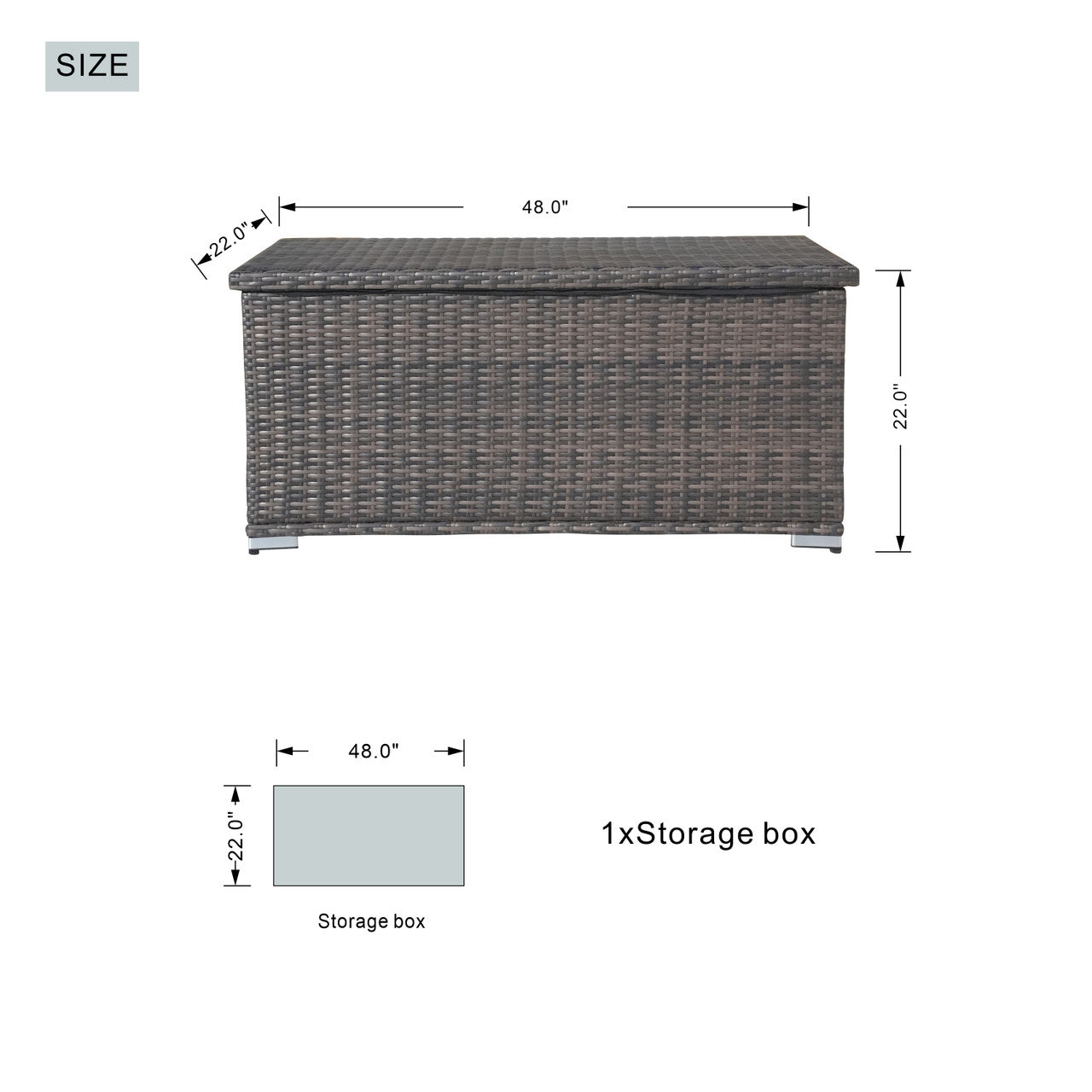 Direct Wicker Sturdy Iron-Framed Wicker Förvaringslåda Brown