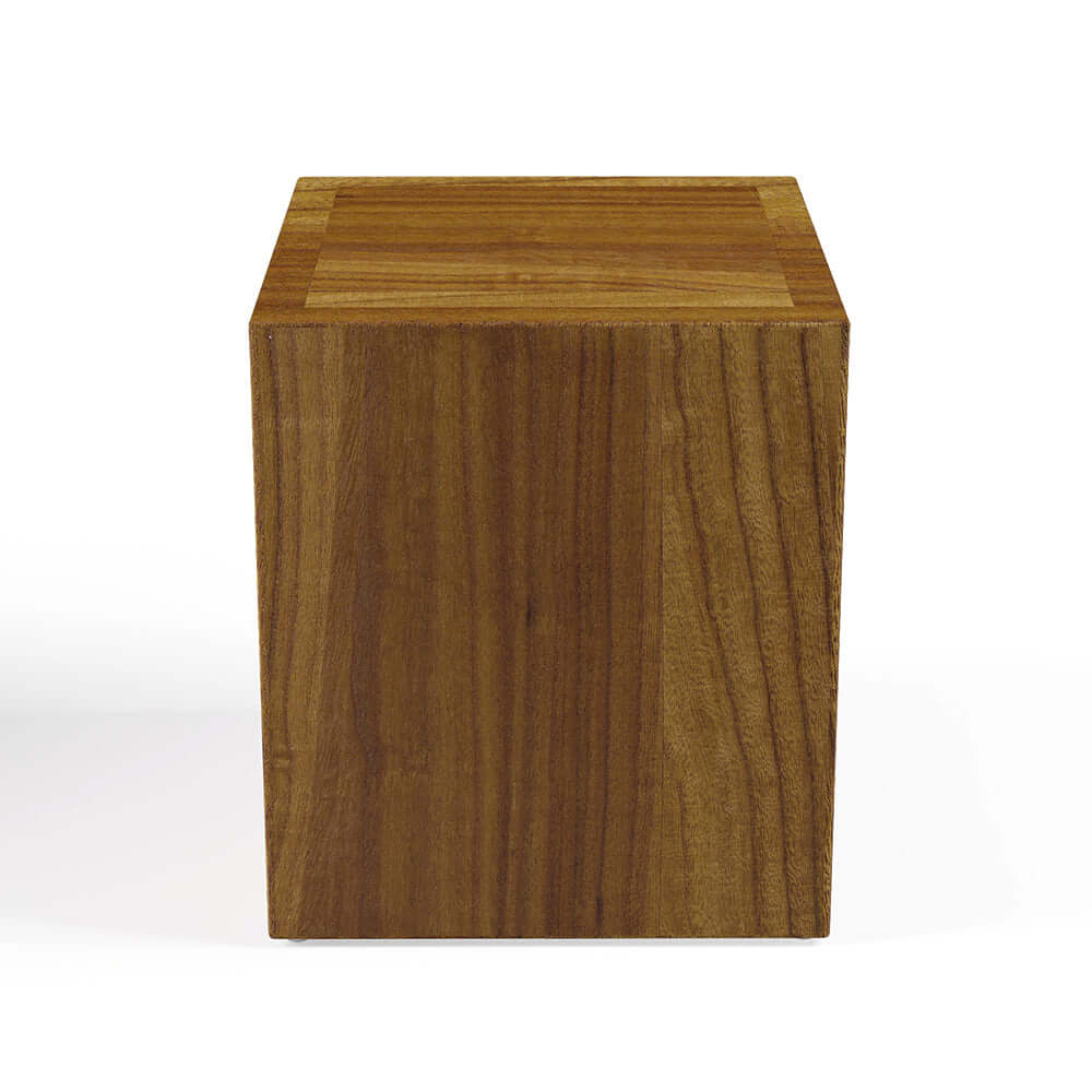 2 Delar Modern Rund & Rektangulär Teakträ Utomhus Kaffebord Set i Naturlig