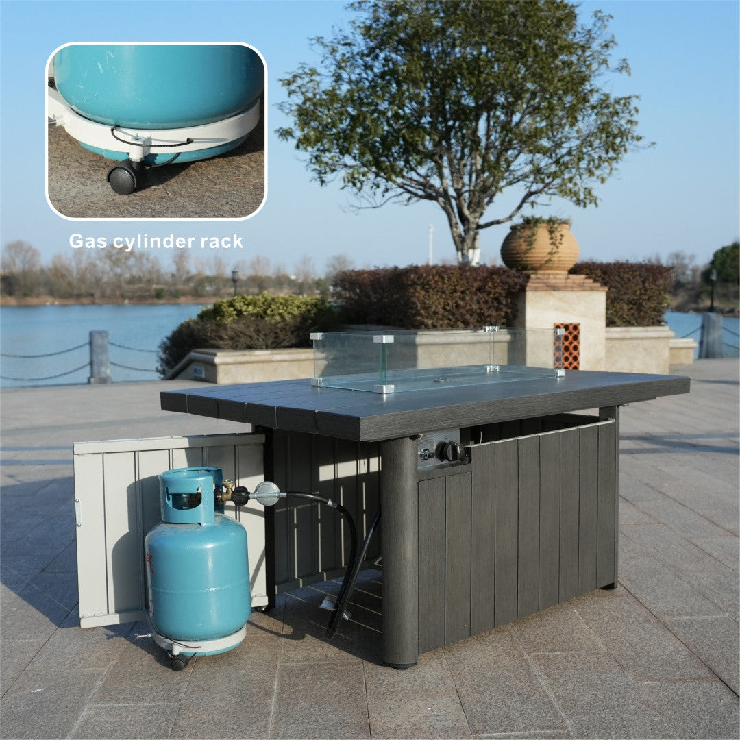 Direct Wicker Aluminum Tube Rectangular Firepit Table PAG-2334TA