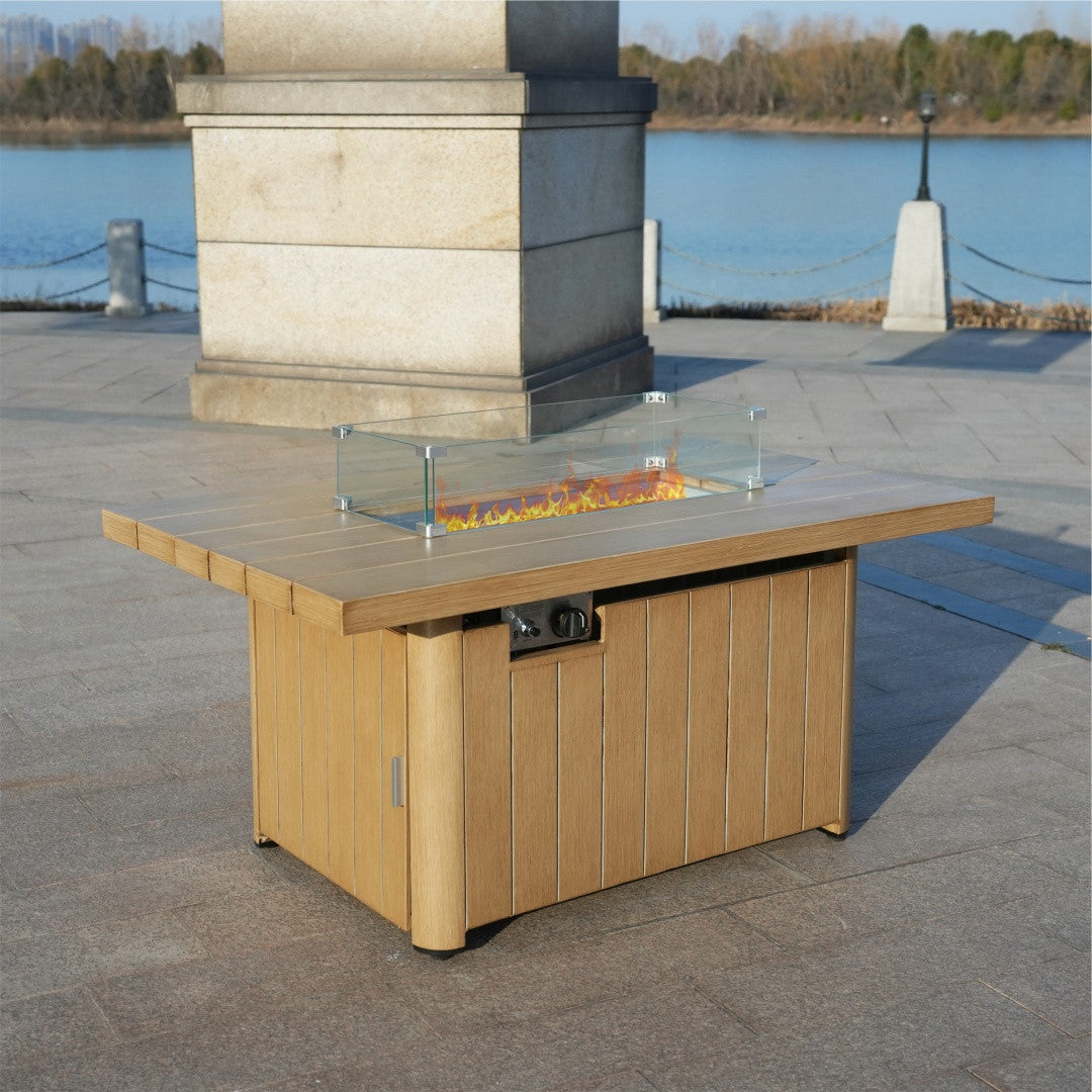 Direct Wicker Aluminum Tube Rectangular Firepit Table PAG-2334TA