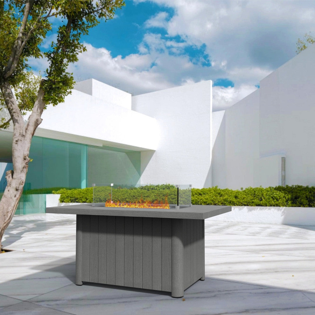 Direct Wicker Aluminum Tube Rectangular Firepit Table PAG-2334TA